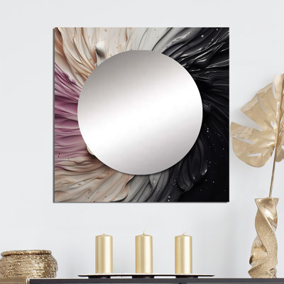 Laleah - Grand miroir carré abstrait pour décoration murale
