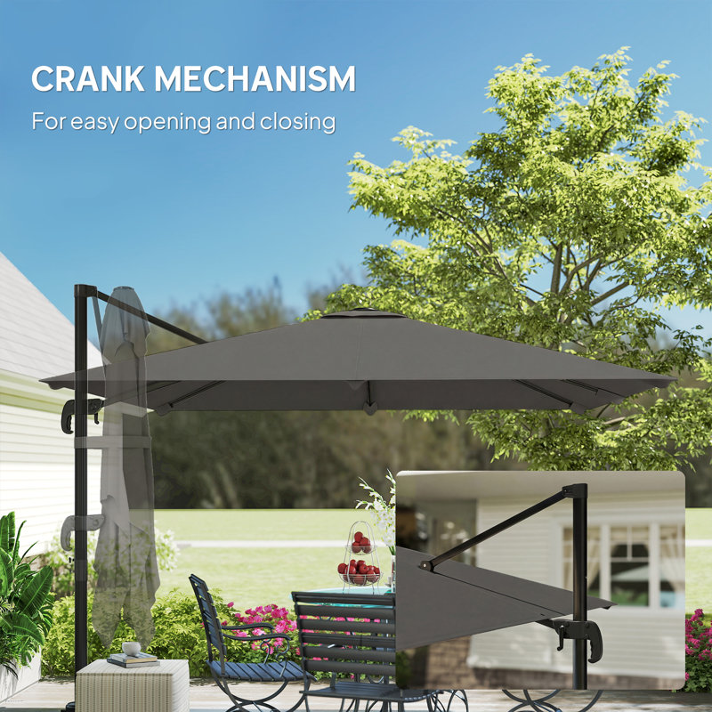 295cm Cantilever Parasol, Grey