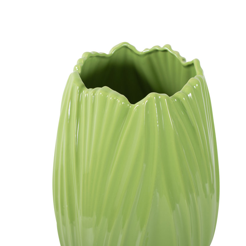 Vase de table en céramique Hedaya, H 12,6 po x l 8,5 po x P 8,5 po