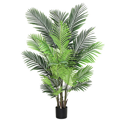 5ft Real Touch Areca Palm Tree Plant in Black Pot