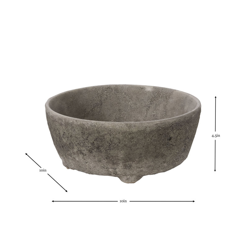 Rustic Stone Ceramic Bowl Planter