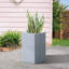 Jardinière rectangulaire en béton avec trous de drainage et pot de ciment moyen l 9 po x H 13 po H-1495029396-1494932743