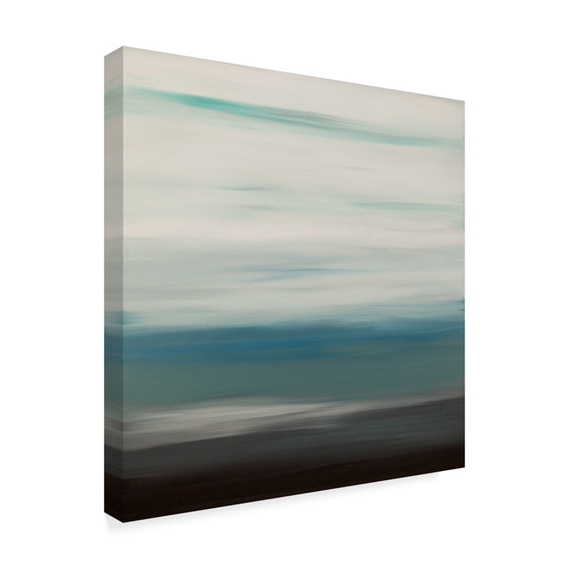 «Sunset Stripes White Grey» par Jurica, reproduction de peinture acrylique sur toile tendue, H 14 po x l 14 po x P 2 po