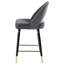 Sièges à hauteur de comptoir gris à dossier ouvert (de 2) - Coussin en velours, pieds capitonnés pour les repas à 2 tabourets, pieds évasés, décorations pour la maison