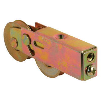 Prime-Line Steel Sliding Door Roller Tandem Assembly, 1-1/4 in. Diameter, Steel, Yellow Zinc (Single Pack)