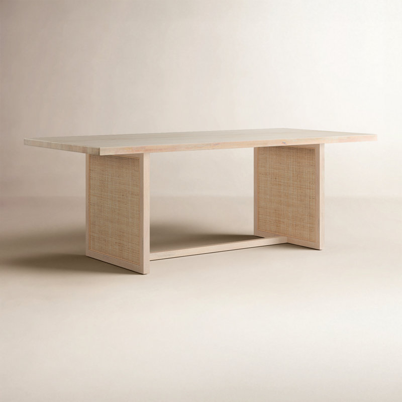 Clarita Solid Wood Dining Table, Whitewash