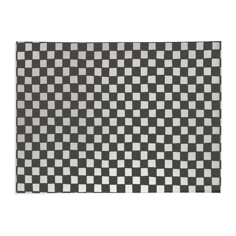 Paillasson damier, Ivoire ivoire, L 48 po x L 72 po