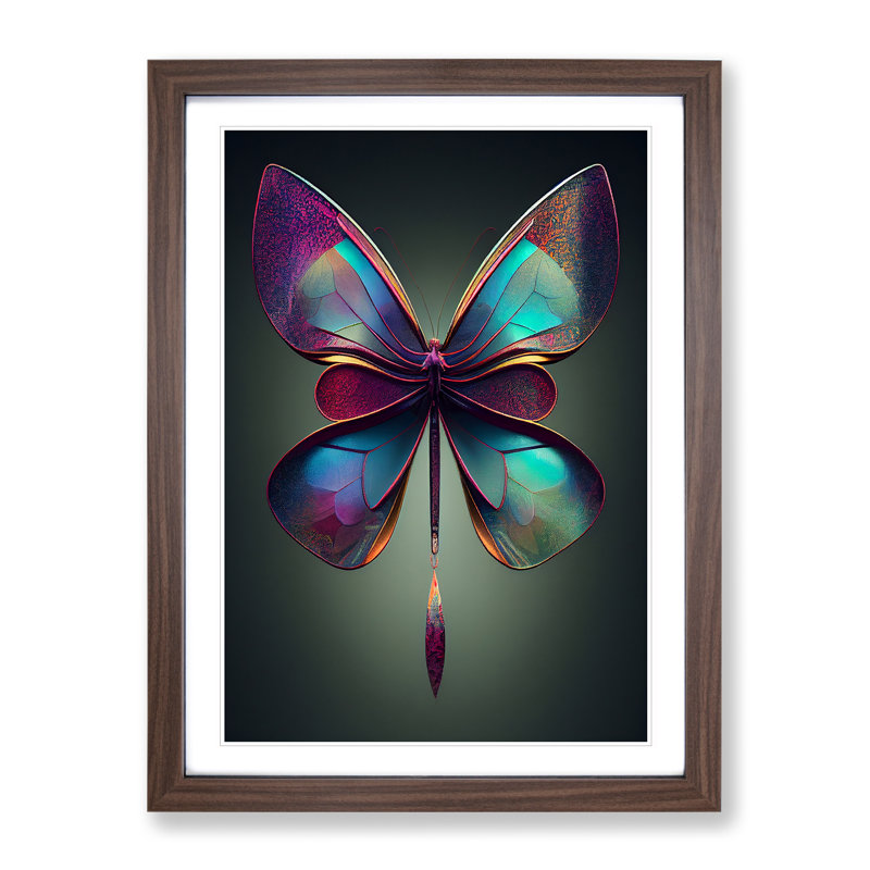 Otherworldly Butterfly - Framed Print, 46cm H x 34cm W x 2cm D, Walnut