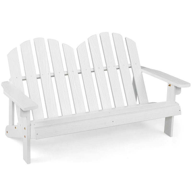 Chaise Adirondack d'extérieur en bois Calvino, Blanc