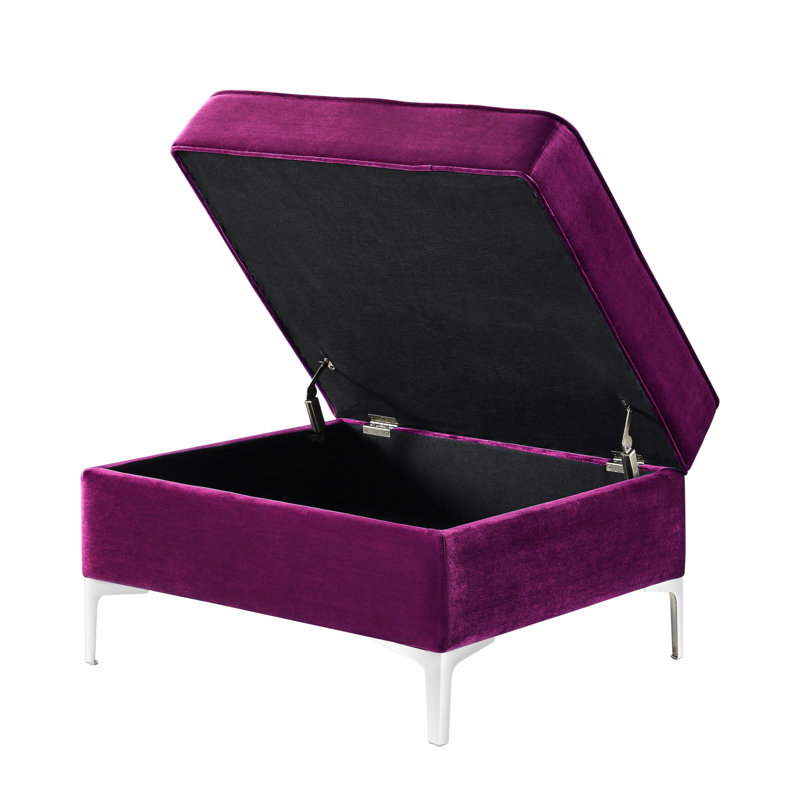 Repose-pieds avec rangement Leonardo, Mauve