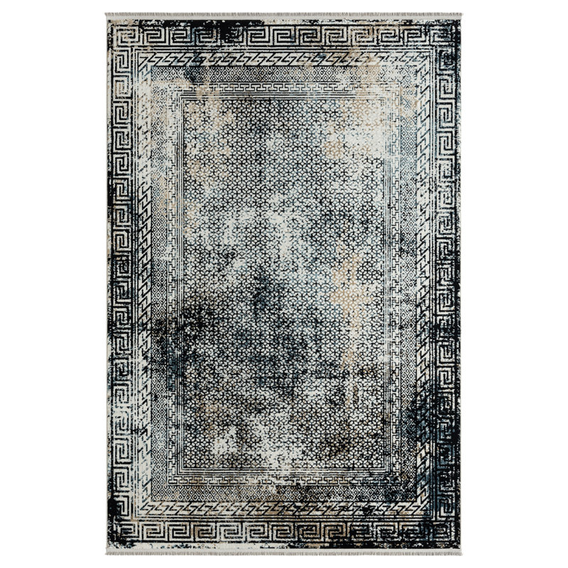 Tapis transitionnel gris Brinda Collection, Rectangle 5' x 8'