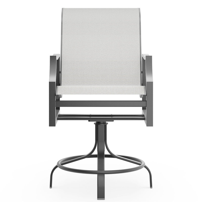 Tabouret de comptoir pivotant à dossier bas - Sling régulier, Martinique, Graphite