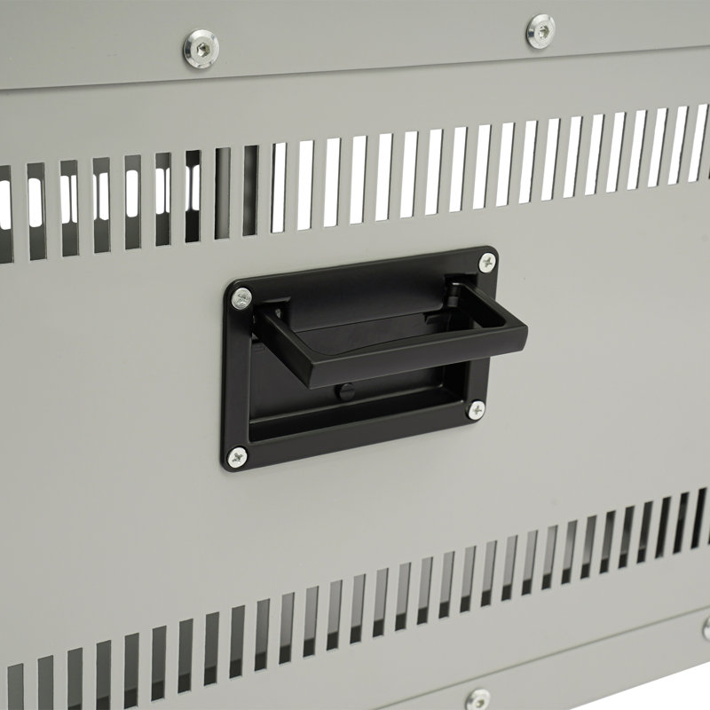 Armoire audio avec roulettes, armoire à roulettes, Gris, H 15,1 po x l 22,4 po x P 19,8 po