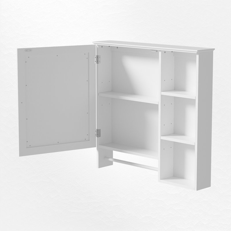 Pharmacie l 28,85 po x H 28 po avec miroir et tablettes réglables, Blanc / argent
