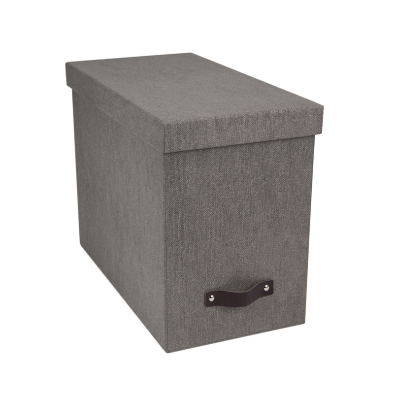 John Desktop File Box for Hanging File, Canvas Grey