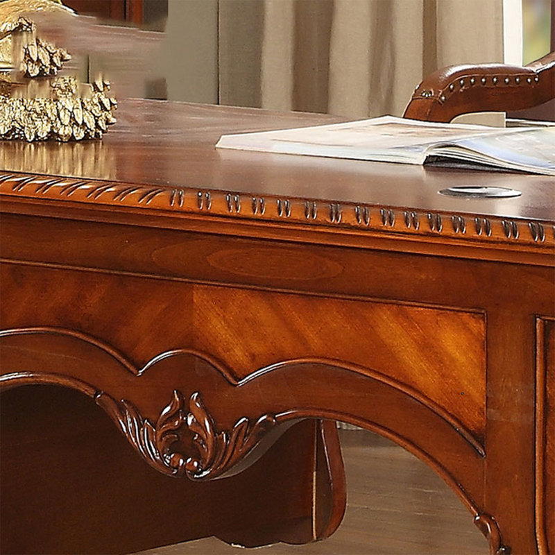 Brownness Rectangular Solid Wood Writing desk with drawers desk