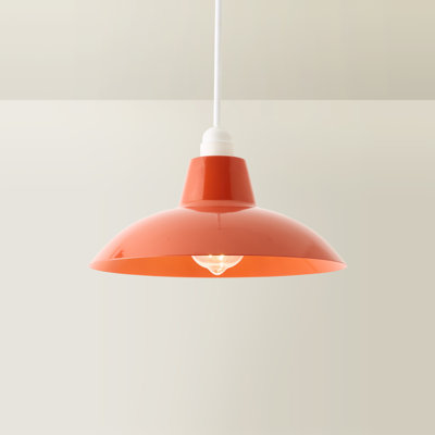Civic 12.5cm H Metal Bowl Pendant Shade ( Spider ) in Red