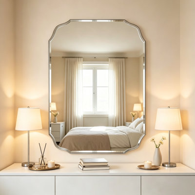 Frameless Beveled Shatter‑Resistant Bathroom Vanity Mirror