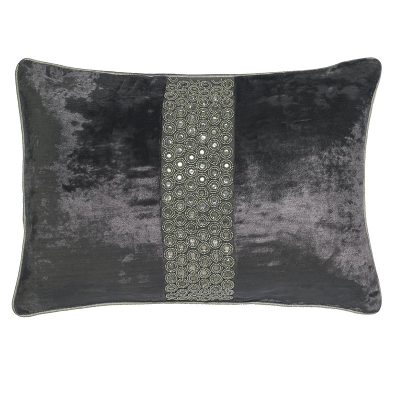 Housse de coussin en coton et plumes, Étain