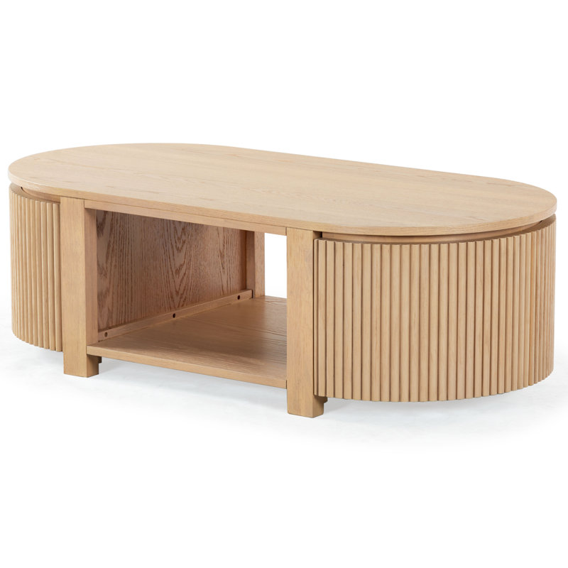 Table basse Christy Reeded, Chêne