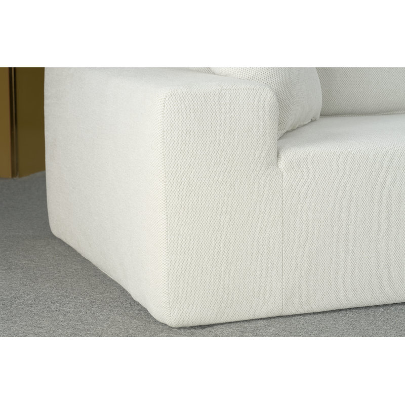 Lorett Upholstered L-Shaped Compression Sectional (Right Hand Facing), White