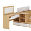 Lit plateforme double en bois avec tiroirs, tablettes et coiffeuse-1787875117
