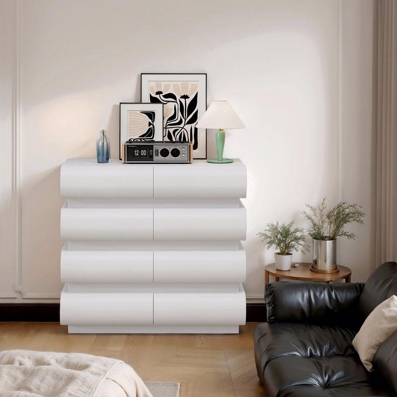 Commode 8 tiroirs, Blanc