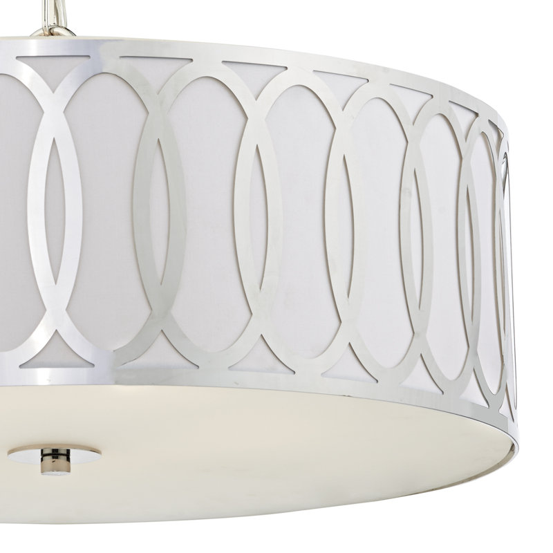 Lupine 5 - Light Silver Drum Pendant
