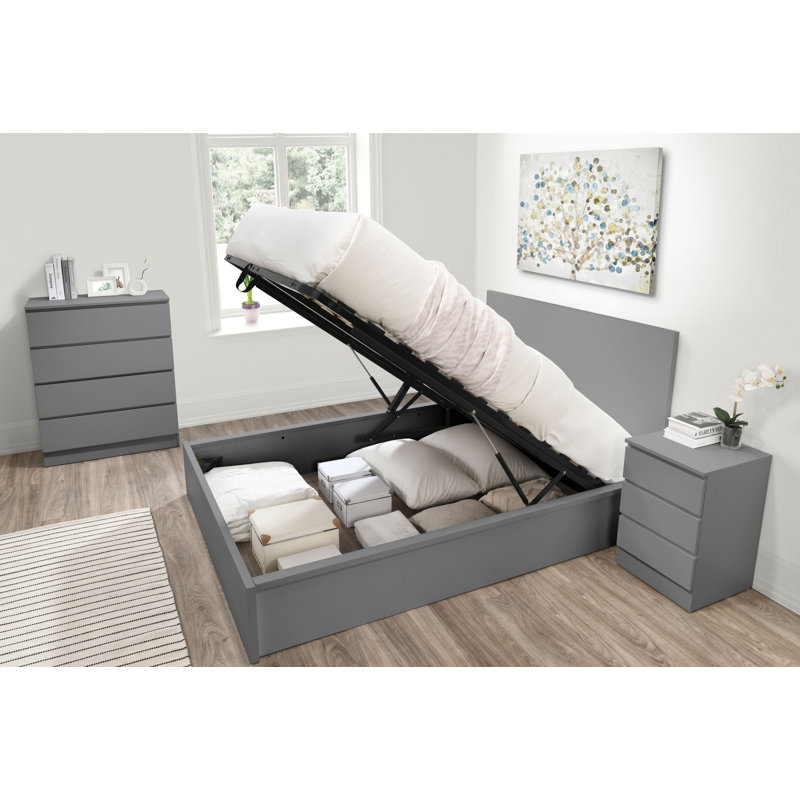 Marqita Ottoman Bed, Grey, Kingsize (5')
