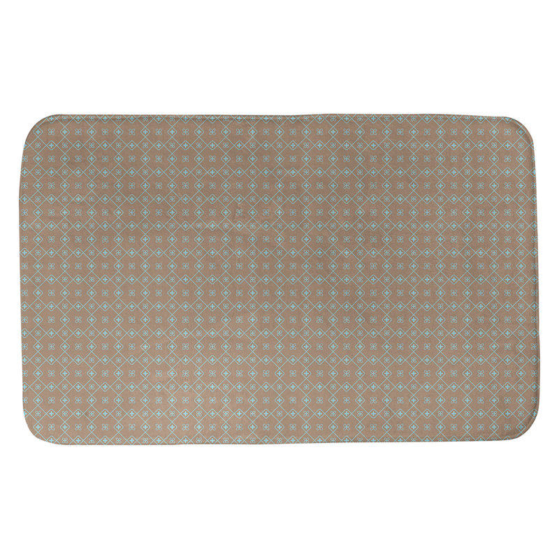 Bueschel Memory Foam Non-Slip Bath Rug, 21" W x 34" L, Brown/Blue