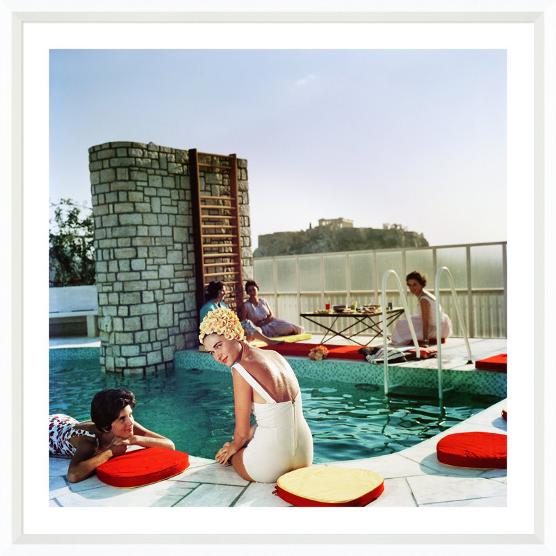 Penthouse Pool Print by Slim Aarons, Black, 17" H x 17" W x 1.75" D