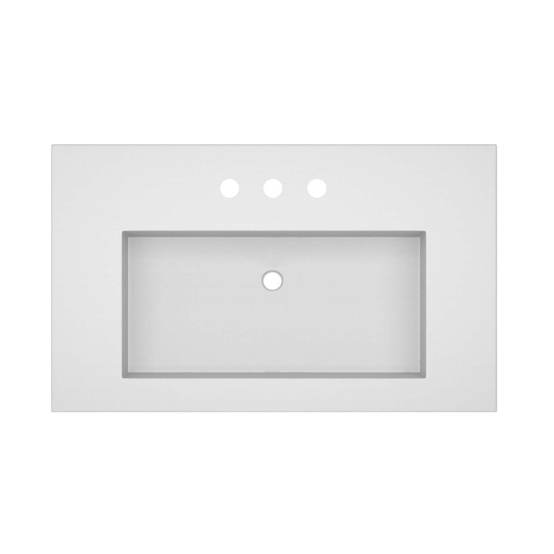 Capistrano 36.5" Single Bathroom Vanity Top with Sink, 8" Centers, Pearl