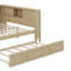 Lit de jour double en bois avec tablettes de rangement et lit gigogne