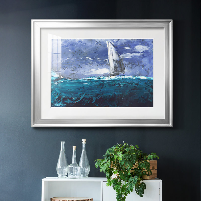 «Sail Ho I», reproduction d'art encadrée, Argent, H 30 po x l 44 po x P 1,5 po