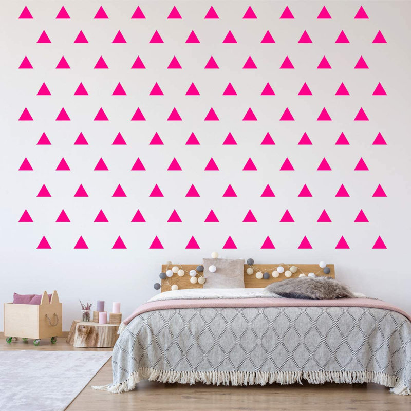 Abstract Non-Wall Damaging Wall Decal, Hot Pink, 1.75" H x 2" W x 0.4" D