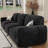Retro black straight-layout sofa