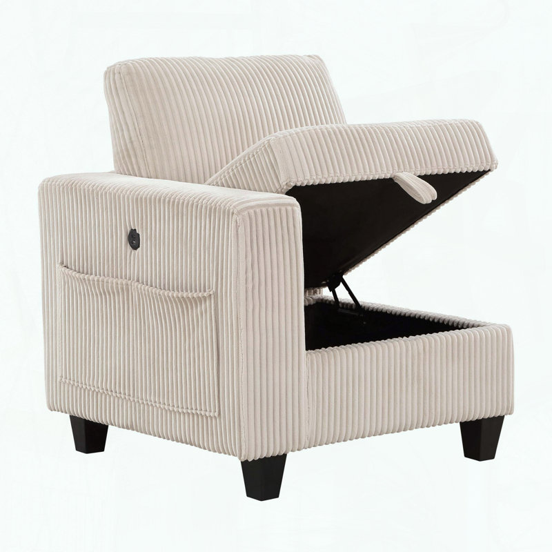 Chaise modulaire avec pochette de rangement et ports de charge