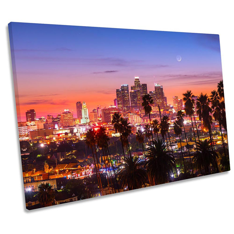 Los Angeles Palm Trees - Wrapped Canvas Print, 91.4cm H x 137.2cm W x 4cm D