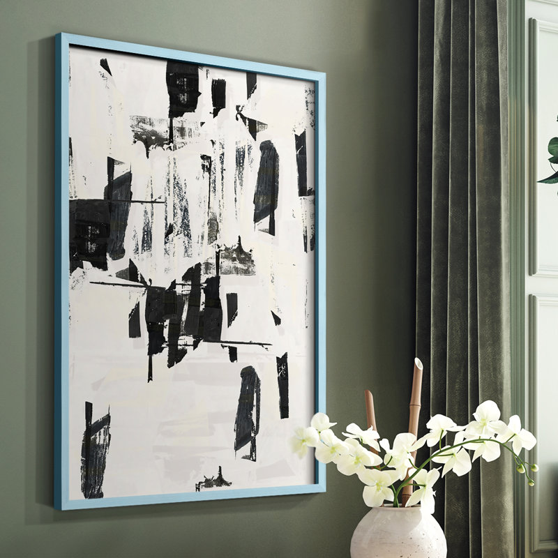 Tiles & Texture Abstract Angles V Framed Print - Solid Wood, Blue Single Picture Framed, 10" H x 8" W