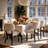 Wooden Dining Chairs Set of 2, Modern Fabric Upholstered Dining Room Chair Kitchen Chairs, Farmhouse Dinner Chair for Kitchen Dining Room -484912011-471131577