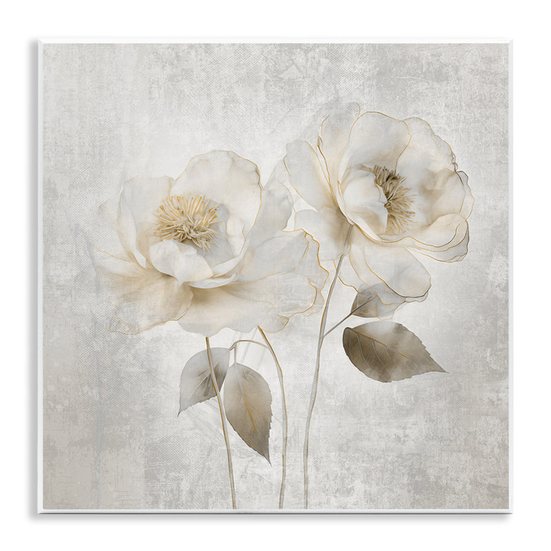 Plaque murale contemporaine avec fleurs en sourdine, design par Irene Weisz