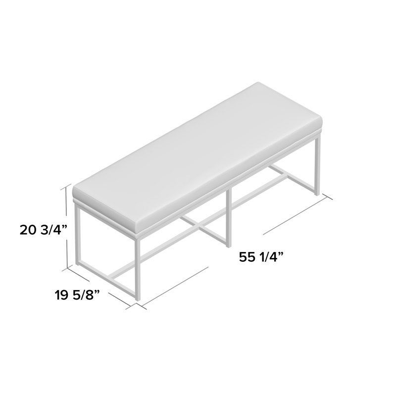 Banc de chambre rembourré Dawnda, Lin beige