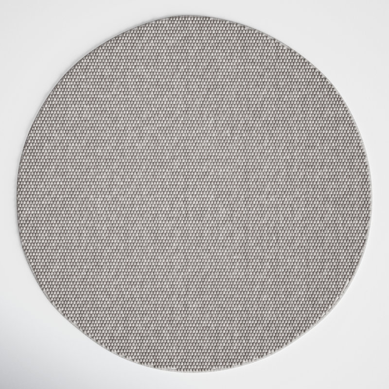 Elle Handmade Silver Rug, Round 8'