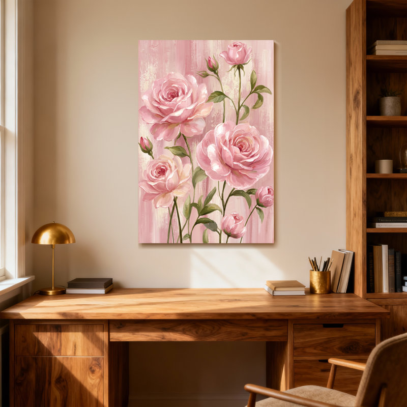 Plantes et fleurs roses sur fond doux