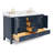 Cambridge 61'' Double Bathroom Vanity with Carrara Marble Top-33740499