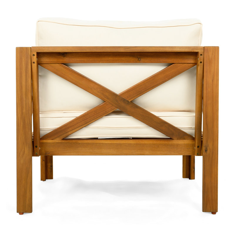 Ensemble de conversation d'extérieur 2 personnes avec coussins et table d'appoint, Beige