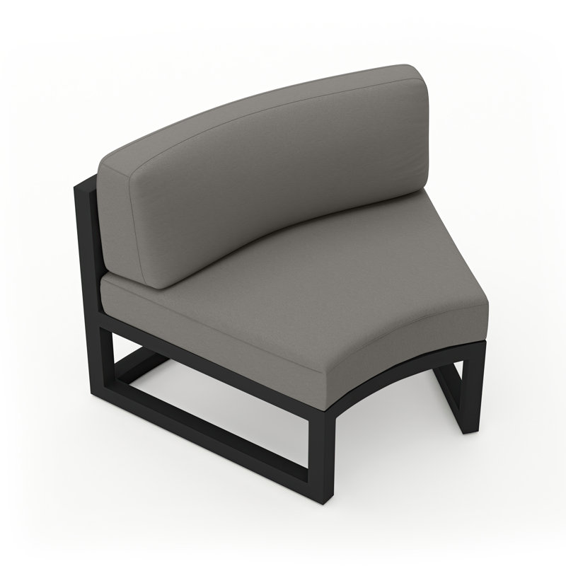 Avion Outdoor Lounge Chair, Canvas Charcoal Sunbrella® Canvas, Black