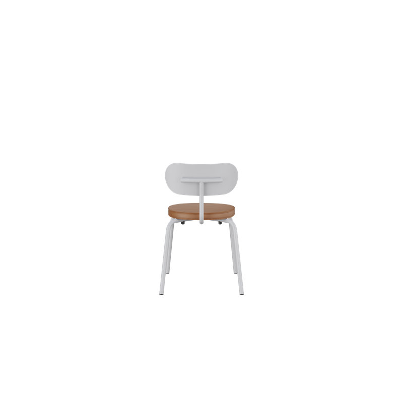 Chaise d'appoint en métal Khylia, Siège brun clair / base en aluminium blanc
