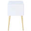 Table d'appoint blanche et dorée à 2 tiroirs - Compacte, idéale pour les petits espaces, table de chevet multifonctionnelle. Style moderne du milieu du siècle.