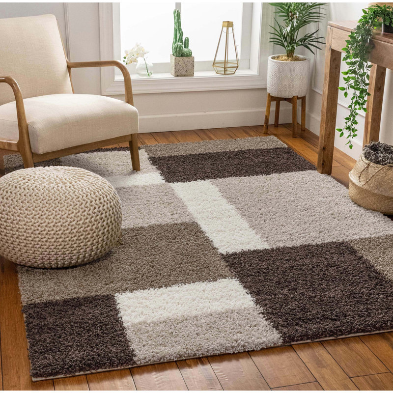 Tapis beige / brun Marci, Rectangle 7 pi 10 po x 9 pi 10 po
